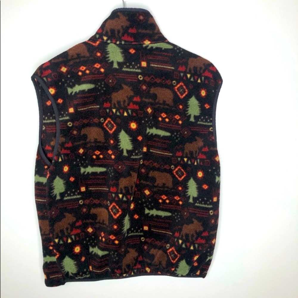 Vintage 90s LL Bean Fleece Full Zip Vest Large cabin snow winter